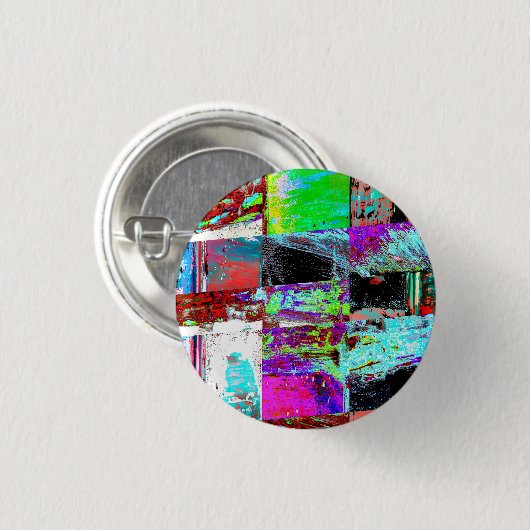 Knop – Abstract raster Ronde Button 3,2 Cm (Voorkant /achterkant)