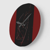 KNOP ABSTRACT RODE EN ZWARTE ROUND GROTE KLOK (Hoek)