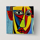 Knop Abstracte Kunst Vierkante Button 5,1 Cm (Voorkant)