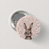 Knop Accessoire met Konijn Ronde Button 3,2 Cm (Voorkant /achterkant)