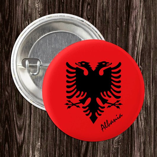 Knop Albanië, patriottische Albanese vlag mode Ronde Button 3,2 Cm