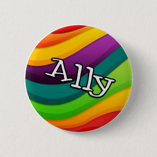 Knop "Ally" voor alle vrienden en vrienden Ronde Button 5,7 Cm