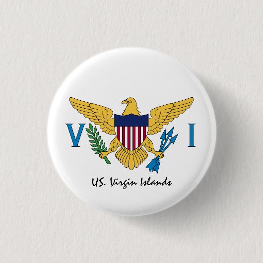 Knop Amerikaanse Maagdeneilanden, patriottische vl Ronde Button 3,2 Cm (Voorkant)