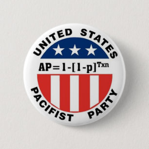 knop Amerikaanse Pacifist Party Ronde Button 5,7 Cm
