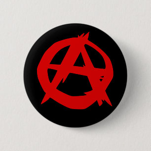 Knop Anarchist logo Ronde Button 5,7 Cm