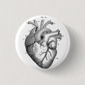 Knop Anatomische Human Heart Diagram Ronde Button 3,2 Cm (Voorkant)