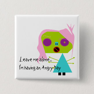 Knop Angry Day Vierkante Button 5,1 Cm