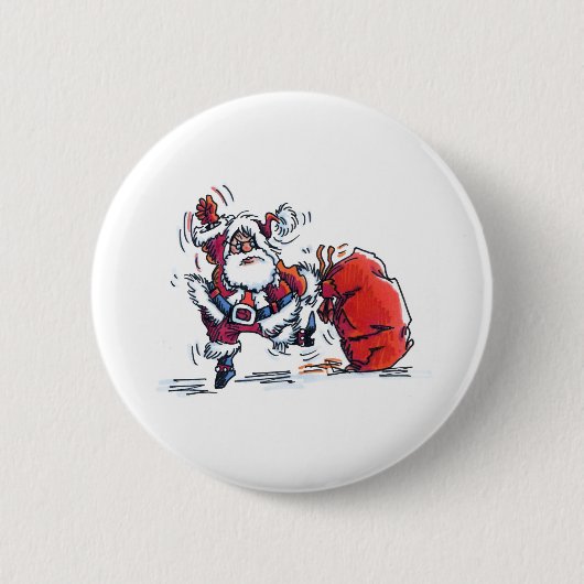 Knop Angry Santa Ronde Button 5,7 Cm (Voorkant)