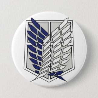 Knop anime-aanval logo ronde button 7,6 cm