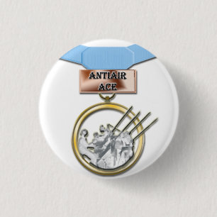 Knop Antiair Ace-medaille Ronde Button 3,2 Cm
