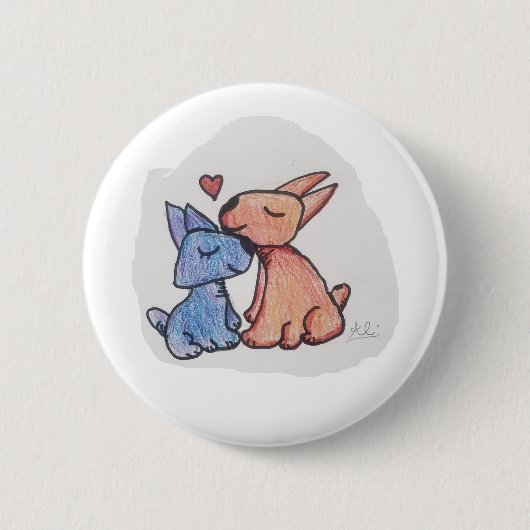 Knop AnyBunnyLovesYou Ronde Button 5,7 Cm (Voorkant)