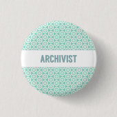 Knop Archivist, op aqua Ronde Button 3,2 Cm (Voorkant)