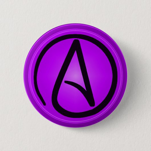 Knop Atheïst logo Ronde Button 5,7 Cm (Voorkant)