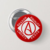 Knop Atheïst logo Ronde Button 5,7 Cm (Voorkant /achterkant)