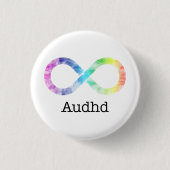 Knop Audhd (adhd en autistisch) neurodiversity Ronde Button 3,2 Cm (Voorkant)