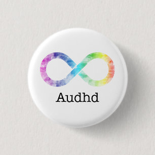 Knop Audhd (adhd en autistisch) neurodiversity Ronde Button 3,2 Cm