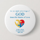 Knop Autism Love Awareness Ronde Button 7,6 Cm (Voorkant)