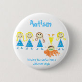 Knop Autism Ronde Button 5,7 Cm (Voorkant)