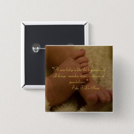 Knop baby vierkante button 5,1 cm (Voorkant /achterkant)