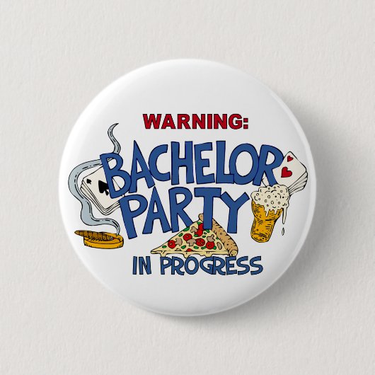 Knop Bachelor Party Ronde Button 5,7 Cm (Voorkant)