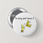 knop, banaan, kerstmis ronde button 5,7 cm (Voorkant /achterkant)