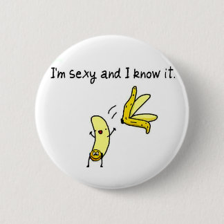 knop, banaan, kerstmis ronde button 5,7 cm