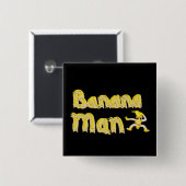 Knop Banana Man Vierkante Button 5,1 Cm (Voorkant /achterkant)