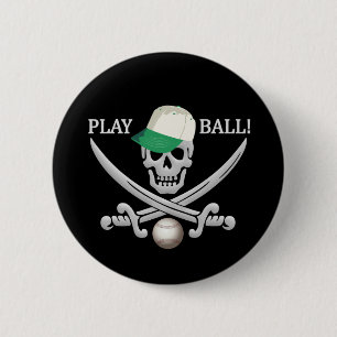 Knop Baseball Pirate Ronde Button 5,7 Cm