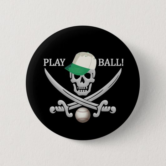Knop Baseball Pirate Ronde Button 5,7 Cm (Voorkant)