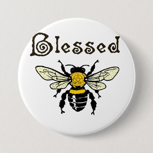 Knop "Bee" zonder ingewanden Ronde Button 7,6 Cm (Voorkant)