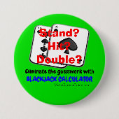 Knop Blackjack Calculator Ronde Button 7,6 Cm (Voorkant)