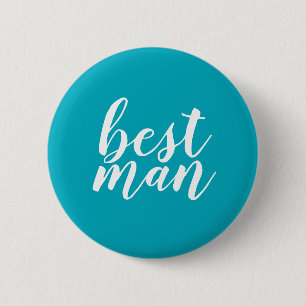 Knop Blauw en wit "beste man" Ronde Button 5,7 Cm