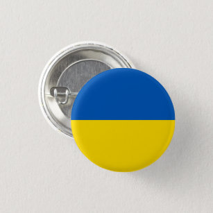 Knop Blauwe en gele speld Oekraïense vlag Ronde Button 3,2 Cm