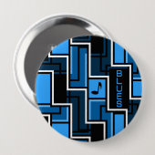 Knop Blauwen, groot Ronde Button 4,0 Cm (Voorkant /achterkant)