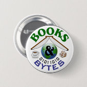 Knop Boeken en Bytes logo Ronde Button 5,7 Cm (Voorkant /achterkant)