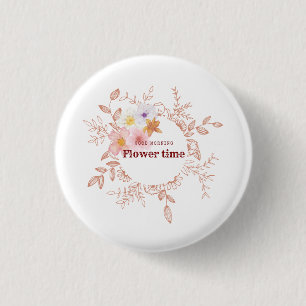Knop Botanische Bloem Tijd Pinback Knop Ronde Button 3,2 Cm