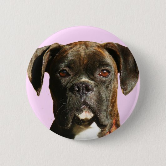 Knop Boxer Dog Ronde Button 5,7 Cm (Voorkant)