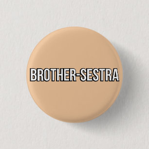 Knop Broeder-Sestra Ronde Button 3,2 Cm