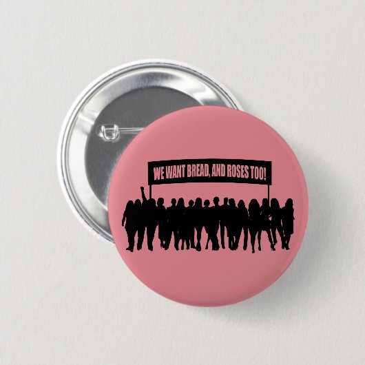 Knop "Brood en Rozen" Ronde Button 5,7 Cm (Voorkant /achterkant)