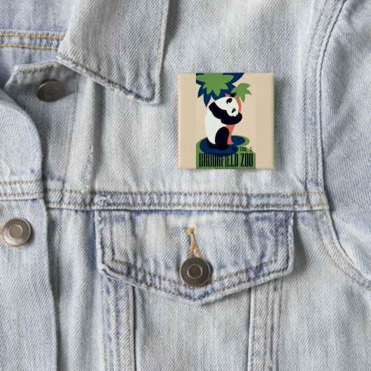 Knop "Brookfield Zoo" Vierkante Button 5,1 Cm (In situ)