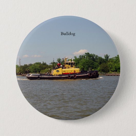 Knop Bulldog Ronde Button 7,6 Cm (Voorkant)