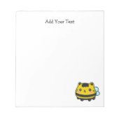 Knop Bumblebee Kat met Gepersonaliseerde Tekst Notitieblok (Voorkant)