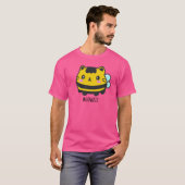 Knop Bumblebee Kat met Gepersonaliseerde Tekst T-shirt (Voorkant volledig)