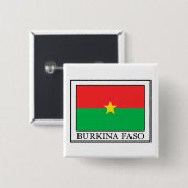 Knop Burkina Faso Vierkante Button 5,1 Cm (Voorkant /achterkant)