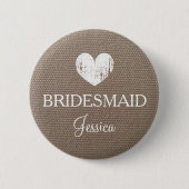 Knop Burlap bridesmaid voor landschitterende bruil Ronde Button 5,7 Cm (Voorkant)