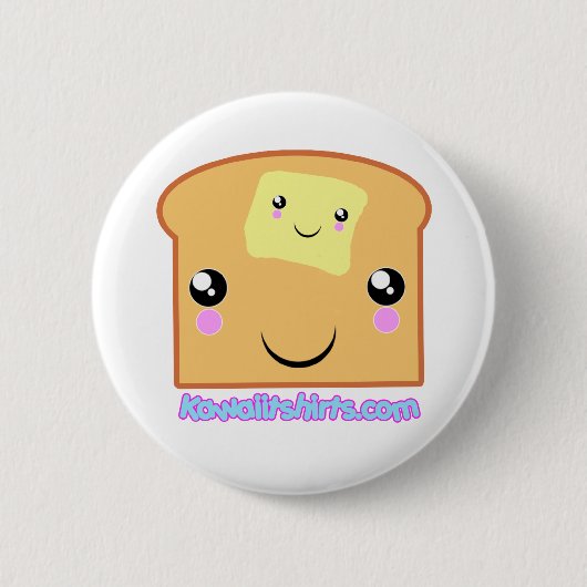 Knop Butter en Toast anime kawaii Ronde Button 5,7 Cm (Voorkant)