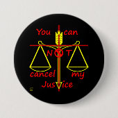 knop "CANCEL JUSTICE" Ronde Button 7,6 Cm (Voorkant)