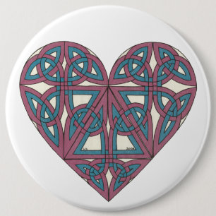 Knop Celtic Heart Ronde Button 6,0 Cm