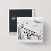 Knop Cerebral Aqueduct Vierkante Button 5,1 Cm (Voorkant /achterkant)