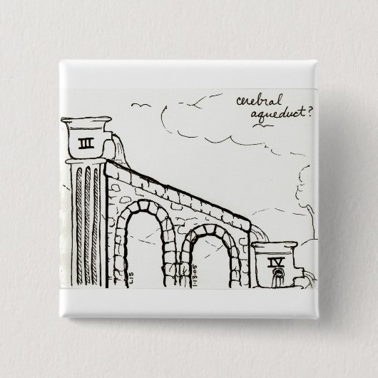 Knop Cerebral Aqueduct Vierkante Button 5,1 Cm (Voorkant)